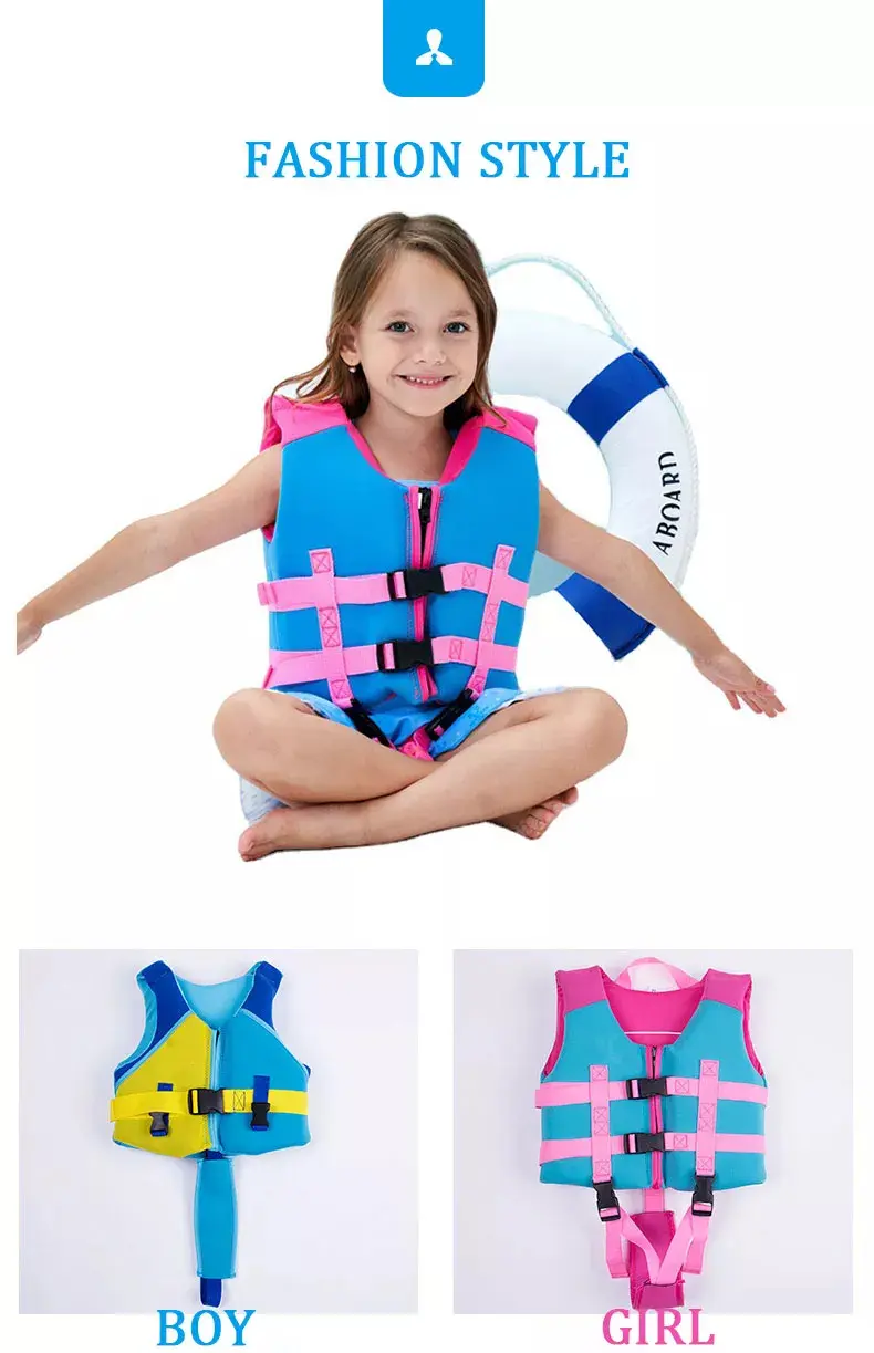Wholesale Fashionable Learn To Swim Neoprene Kids Children Life Jackets Baby Swimming Buoyancy Vest Floatt Vest