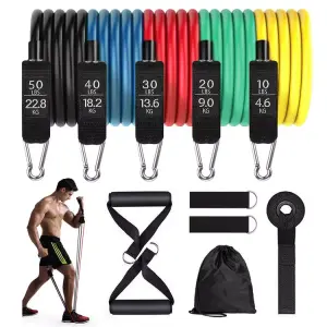 Sport, Home Fitness, 11-piece resistance band set
