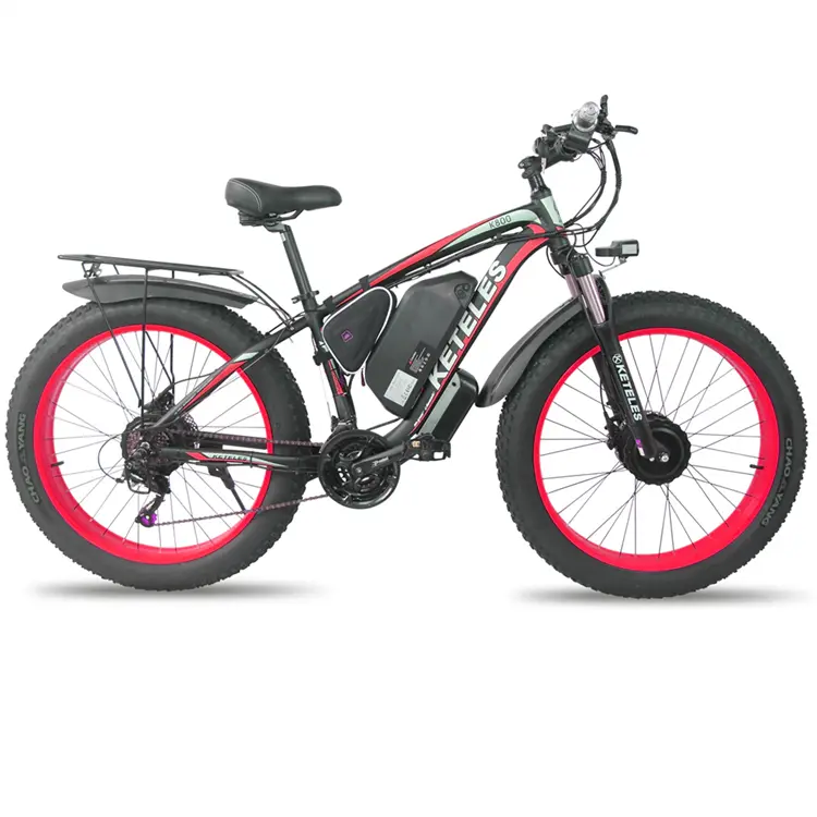 K800 Double Motor 2 Wheel Drive 2000W Powerful Motor 17.5AH Lithium Battery Electric Bicycle 26×4.0 inch Fat Tire E-Bike