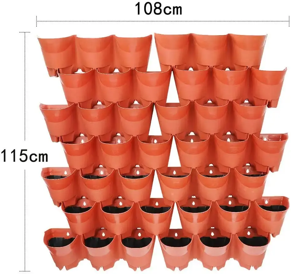 Plastic Vertical Green Stackable Self Watering Flower Pot Tower Green Wall Planter