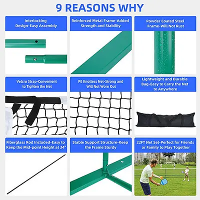 Latest Design Outdoor Swift Retractable Portable Pickleball Net Manufacturer In China