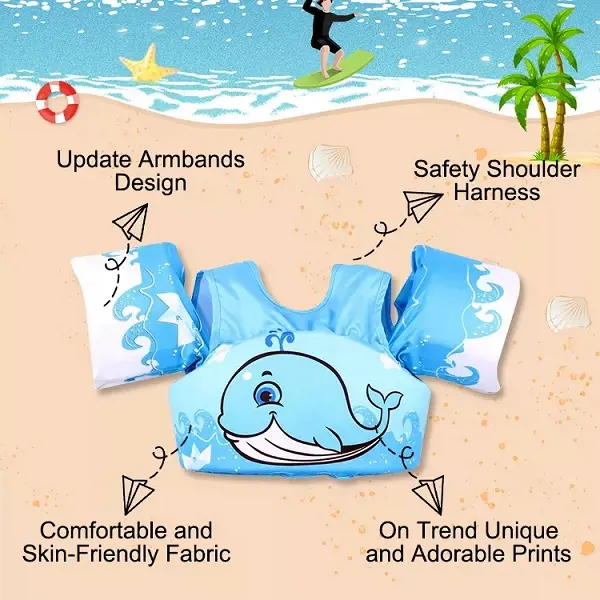 Natucare boys girls flotation kids swim jacket float vest life jacket for kid water park
