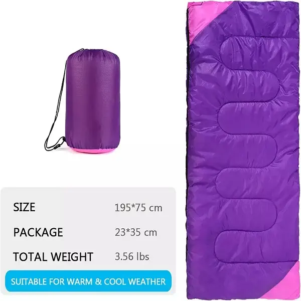 Sleeping Bag 3 Season Warm Weather Waterproof Lightweight for Adults Outdoor