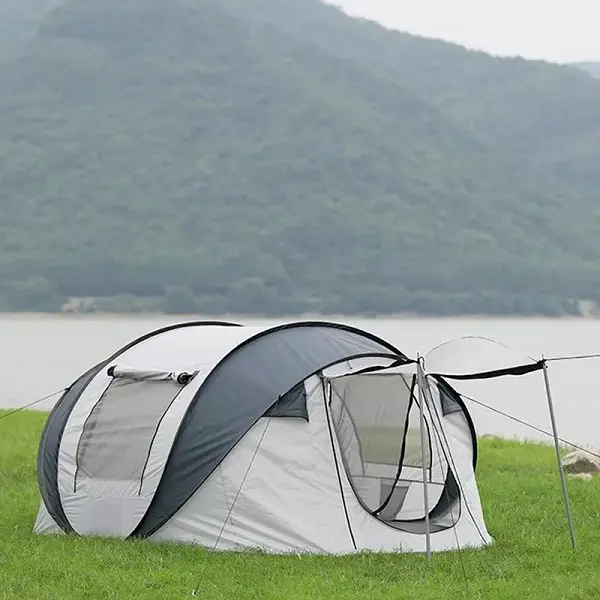 Manufacturer Wholesale 3-8 Person Waterproof Lightweight Fiberglass Pop Up Outdoor Automatic Camping Tent for Hiking