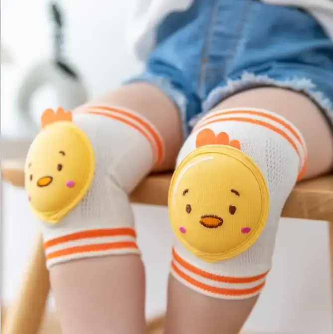 cute cartoon pair cotton anti-slip leg warmers toddler safety kids baby crawling cartoon knee support brace pads sleeves for bab Featured Image