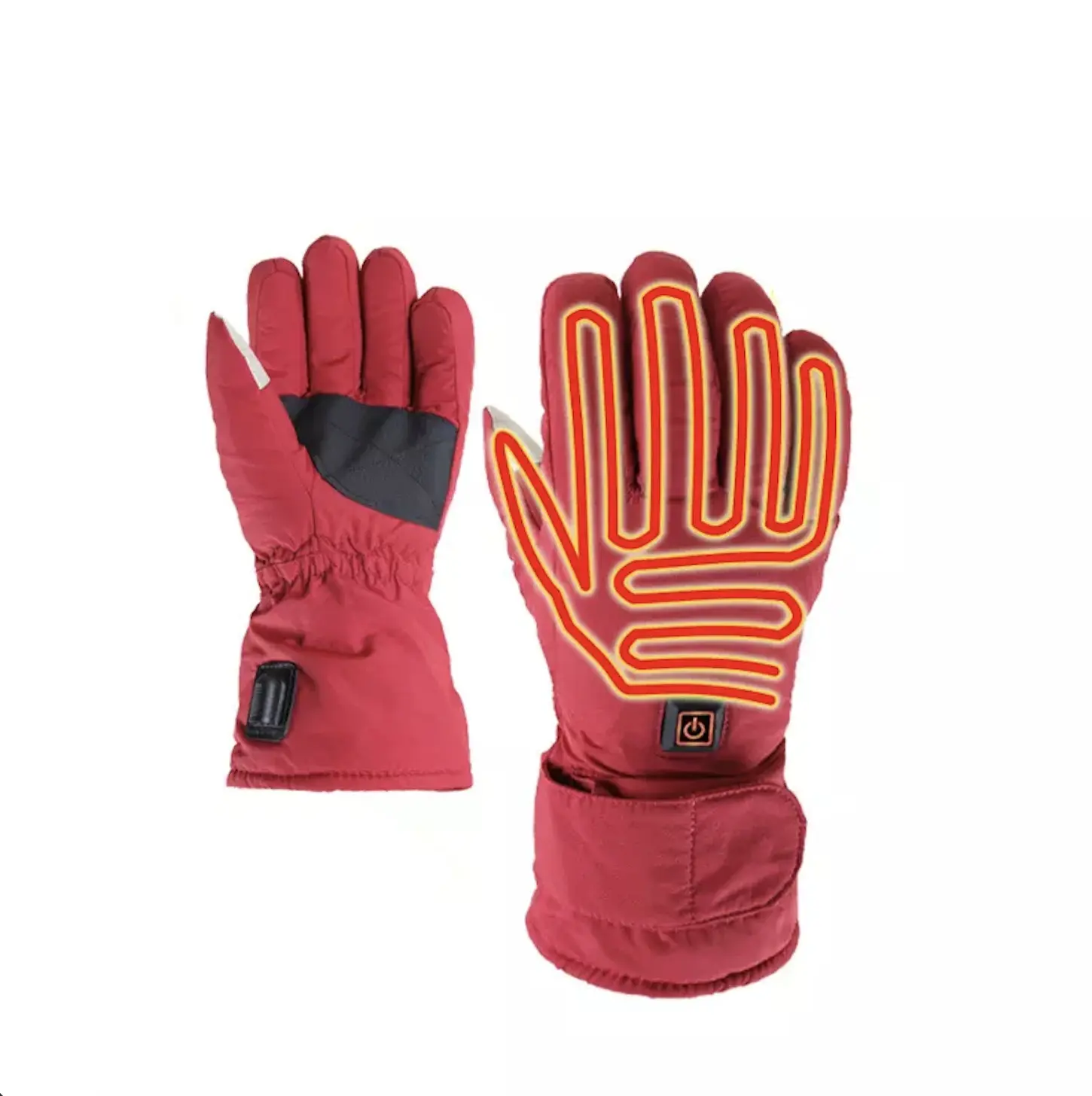 Winter Pu Factory Stock Woking Heated Gloves Anti-slip Touch Screen Heated Gloves