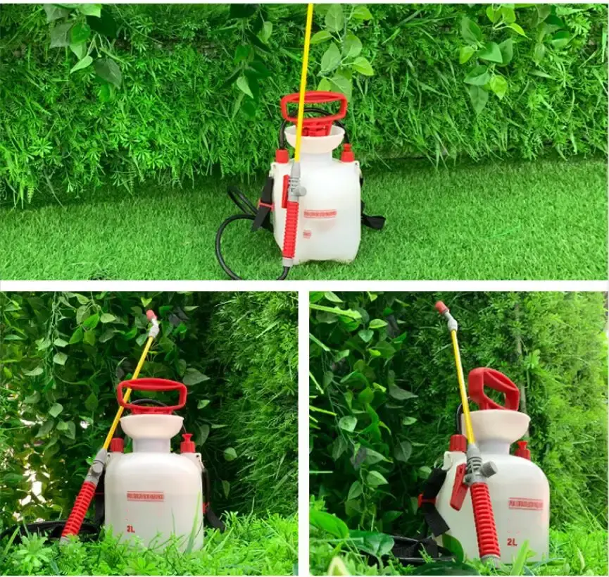 2L manual gardening air pressure watering sprinkler sprayer shoulder air pressure watering can