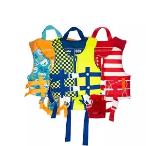 Child Size Watersports Swim Vest Flotation Device Trainer Vest with Survival Whistle Easy on and Off kids life jacket