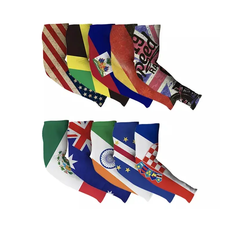 Summer Outdoor Sun Protection Ice Silk Football Sports Fans National Flag Sleeves