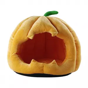 Pumpkin pet house velvet cat nest closed cat nest dog kennel pet soft and warm in winter