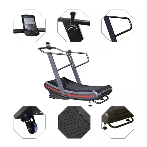 EU warehouse in stock professional air runner manual mechanical gym unpowered curved running machine manual treadmill