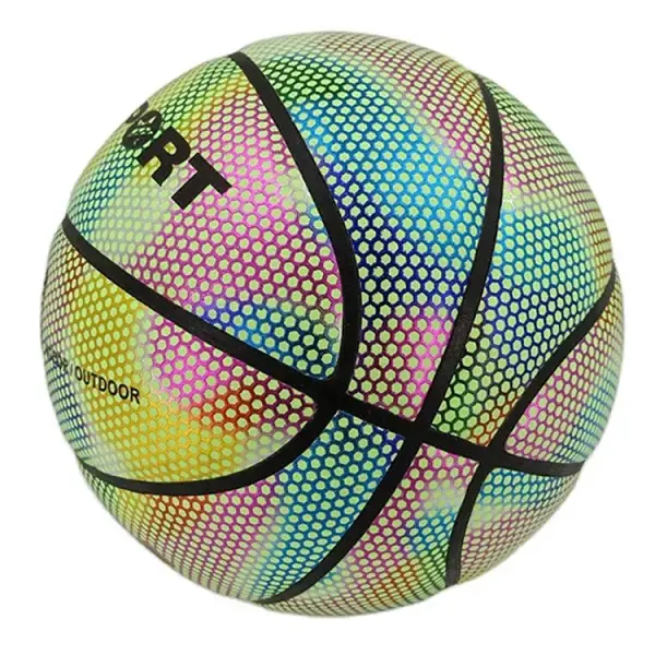 Customize logo size Glowing Basketball outdoor Laminated Basketball ball