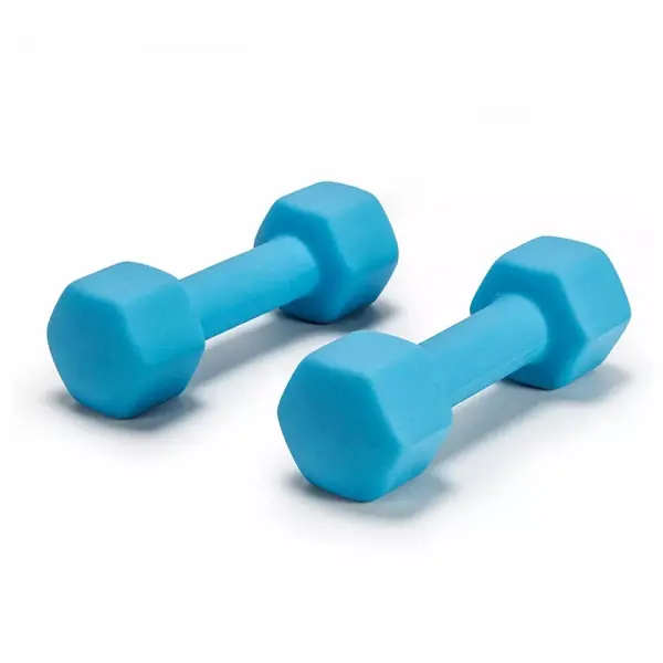 High Quality Home Gym Exercise Equipment Rubber Coated Dumbells Free Weights Hex Dumbbell