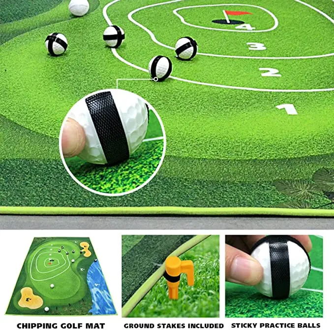 Golf Game Mats,Golf Practice Mats Indoor Outdoor Stick Chip Game