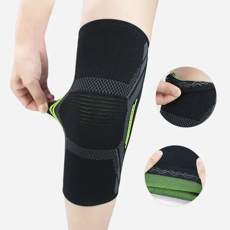 Custom design stretch knitted basketball knee pads riding sports knee support