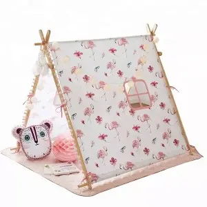 Square Top Canvas Play House Indian Teepee Indoor Tent For Child