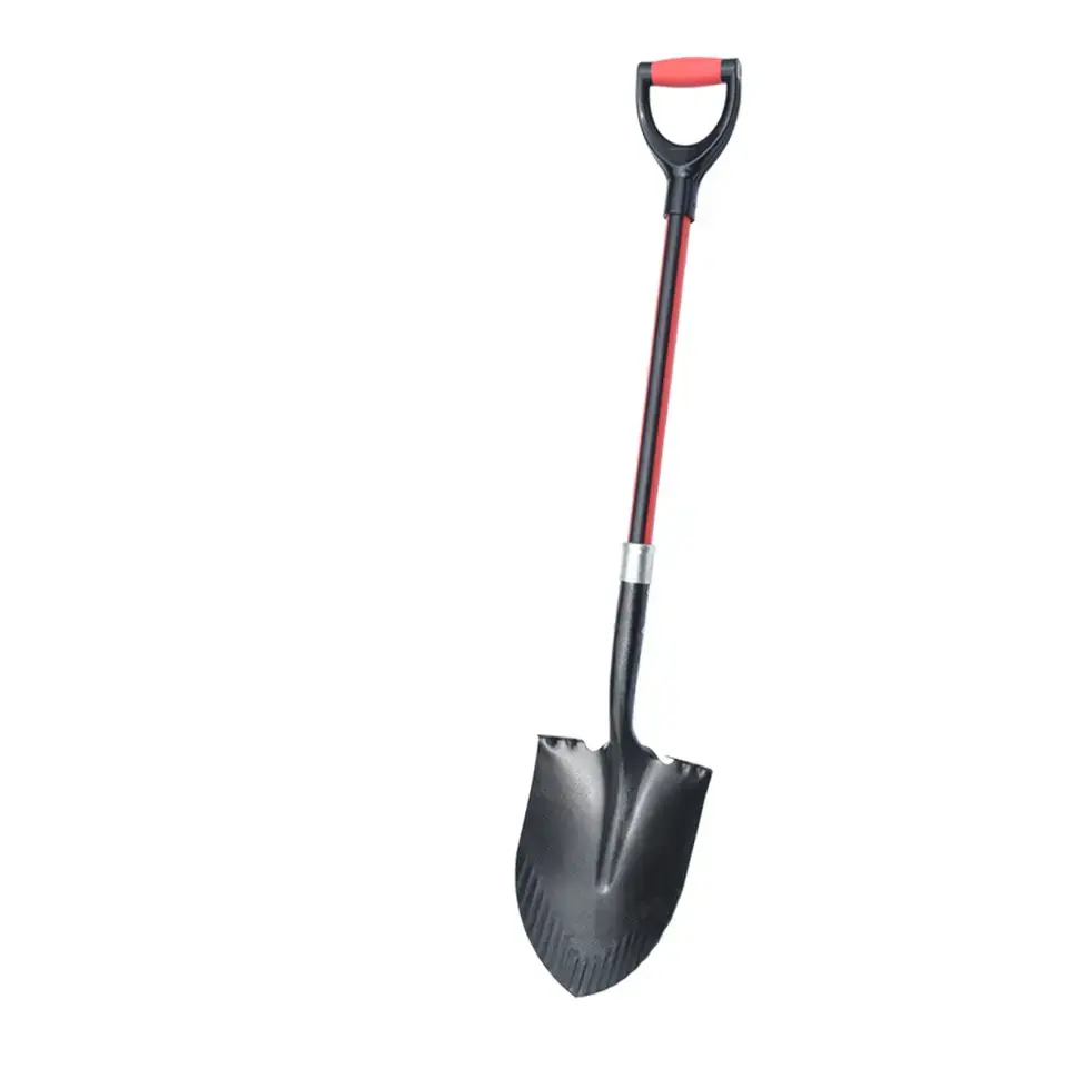 Professional Durable Garden Tools Fiberglass Handle Carbon Steel Head Outdoor Yard Garden Digging Planting Spade Shovel