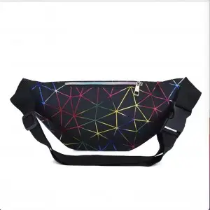 Custom Logo Print Waist Bag Fanny Pack Pu Leather Cross Body Hiking Waterproof Bag