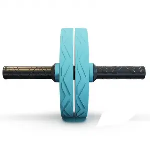 Abdominal muscle trainer double workout AB wheel roller