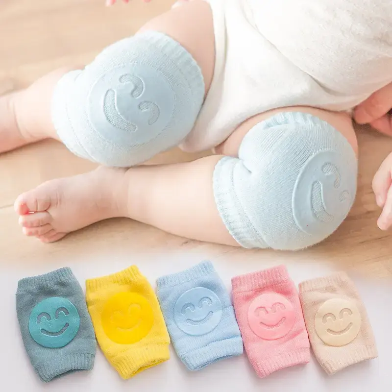 baby Cheap Cute Protector Love Smile Anti Slip Baby Crawling Elbow And Knee Pads Cotton Baby Knee