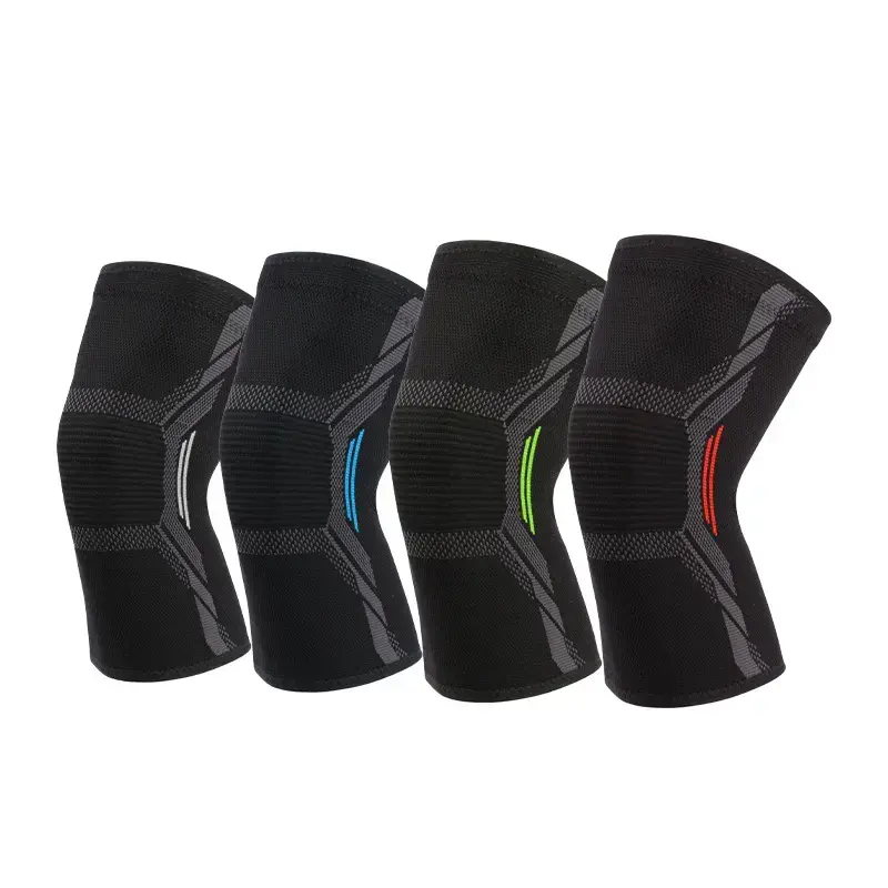 Custom design stretch knitted basketball knee pads riding sports knee support