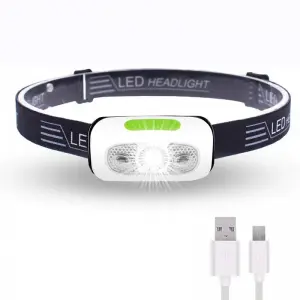 USB Rechargeable 3W LED Headlamp 4 Mode Running Head Torch Portable Mini LED Head Light with Motion Sensor