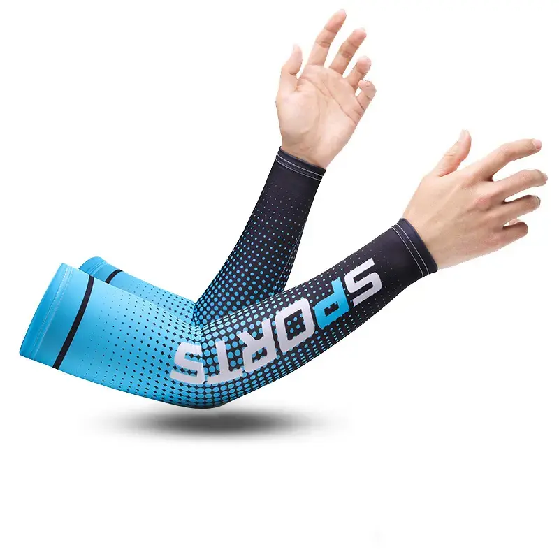Custom Logo New Style Motorcycle Sports Baseball Seamless Knit Sun Uv Protection Cooling Arm Sleeves For Men