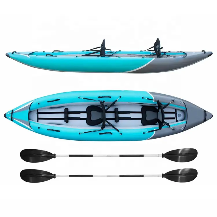 Wholesale PVC Boat Tandem Kayak Inflatable, Canoe 2 Person Inflatable Kayak