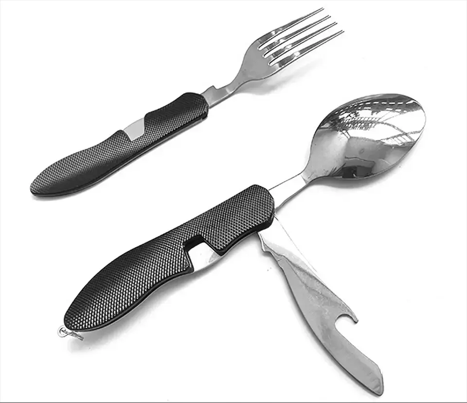 Stainless steel folding pocket spoon fork knife Featured Image