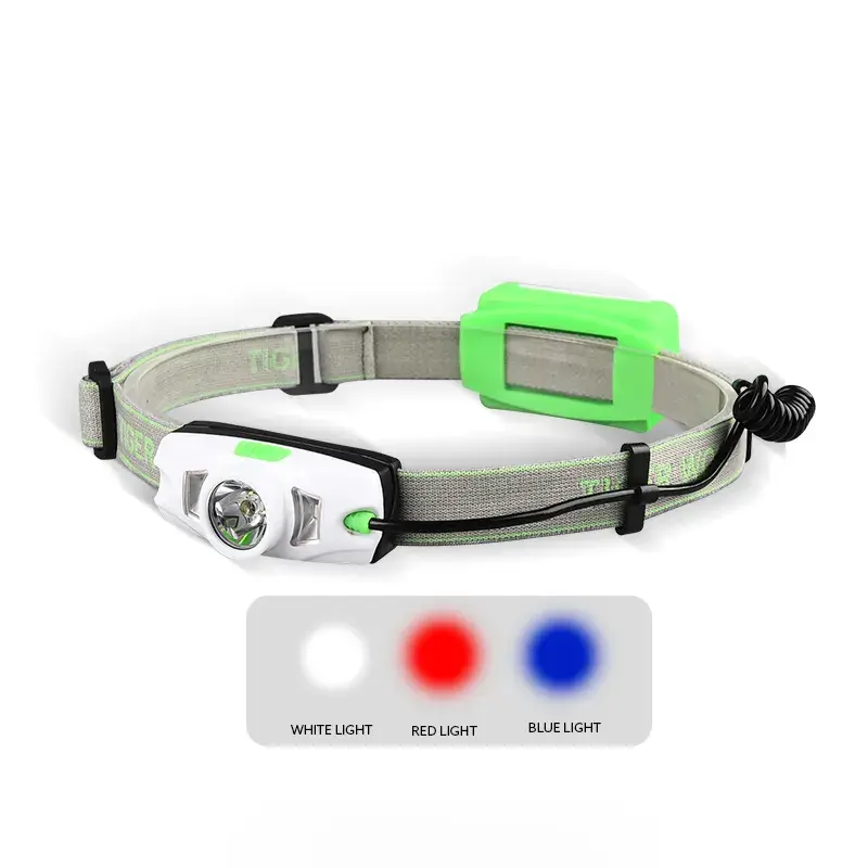 Charging headlights are used to run camping outdoors