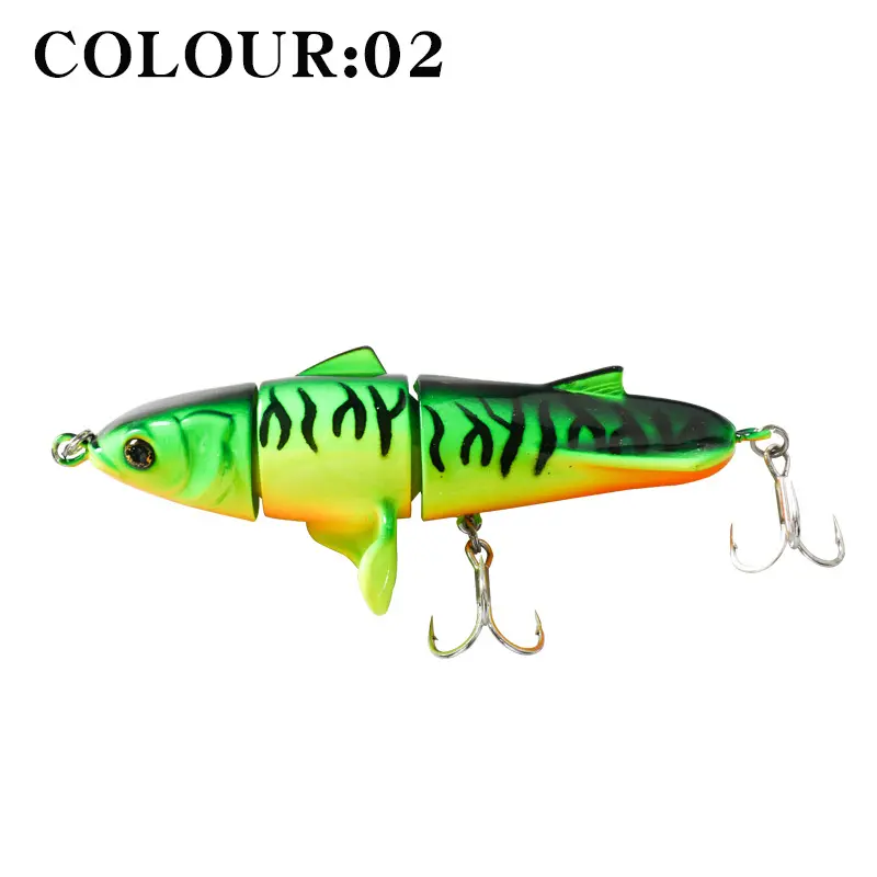 New 3-section propeller surface tractor hard bait 11cm/24g floating pencil plastic Road Runner bionic lure