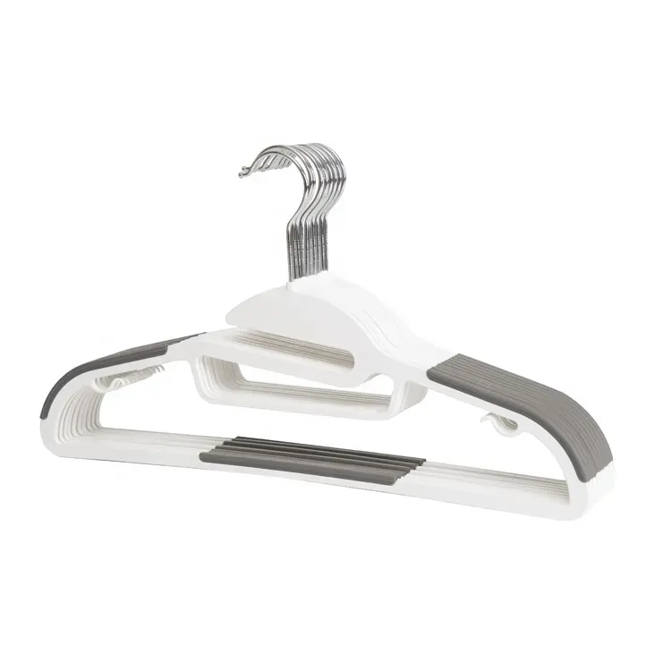 Fashion Plastic Hangers with Non-Slip Pads Space Saving Easy Slide Hangers