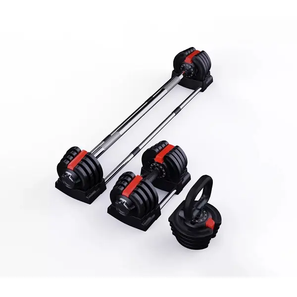 VIGFIT 3 in 1 gym adjustable weights set adjustable dumbbell kettlebell and barbell