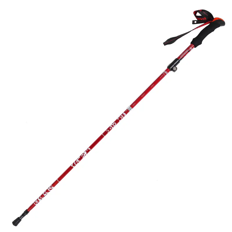 Portable Nordic Trekking Pole 5-section Folding Aluminum Walking Staff For Hiking