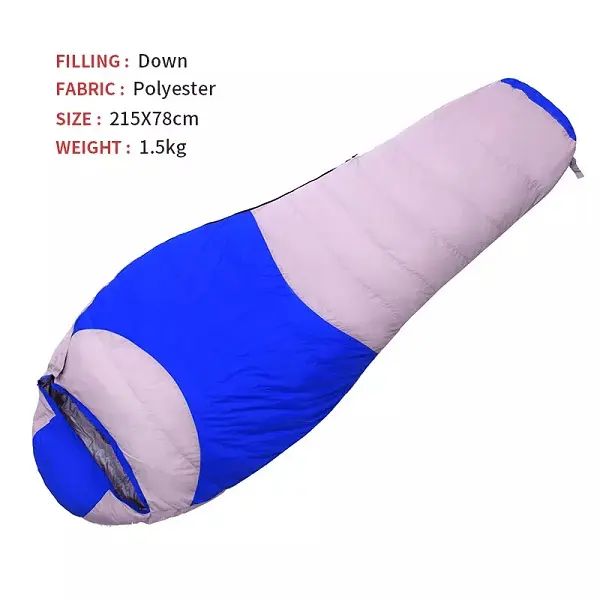 Wholesale Outdoor Mummy Style Thermal Down Waterproof Hiking Sleeping Bag for Camping
