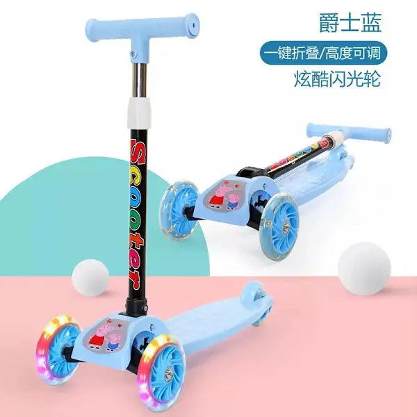 Children baby kids scooters luminous wheel outdoor 3 three wheels 2 in 1 toys kick scooters foot scooter