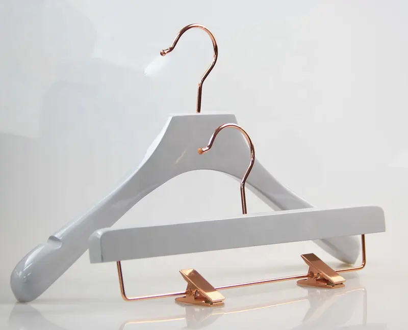 luxury wholesale white female wooden clothes hanger with custom LOGO