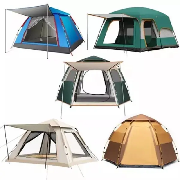DELUXEFIT portable big 4 persons waterproof automatic family outdoor camping camp tent
