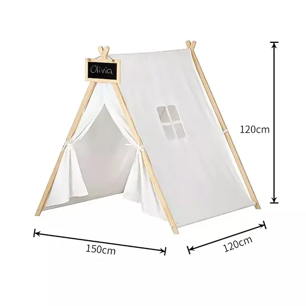South Shore Sweedi Cotton Play Tent Cotton Wood Triangle Kids Tent Sale Children’s Solid Color Outdoor Indoor Entertainment 160