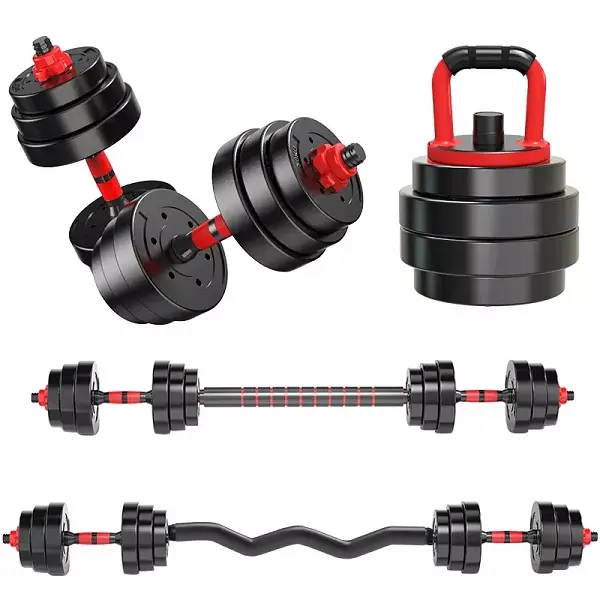 Custom Logo Rubber Coated Cement of Weight lifting dumbbell Gym Home Use adjustable Detachable Pair Barbell dumbbells sets 40kg