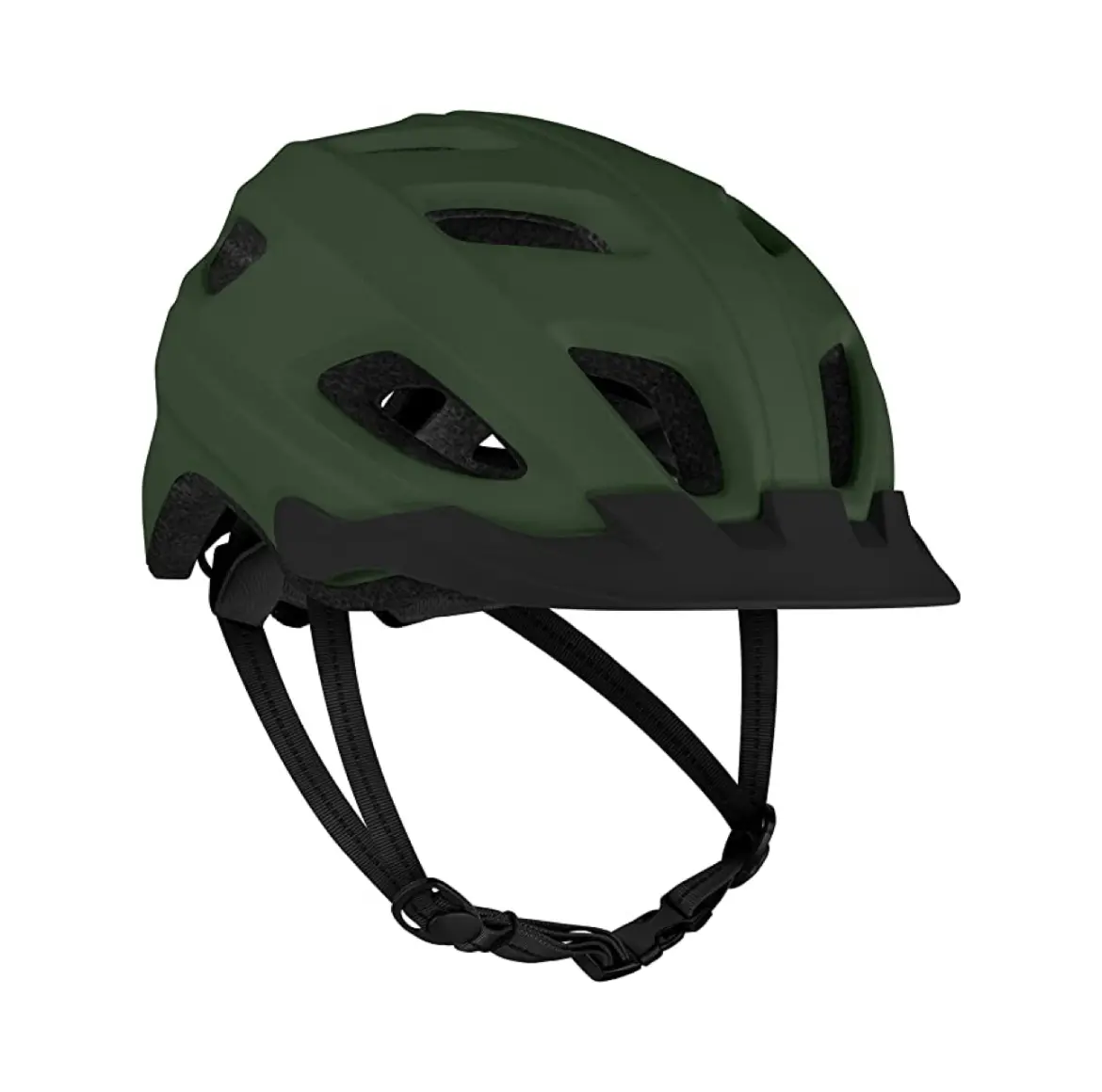 Bicycle helmet with LED safety light adjustable dial and removable visor