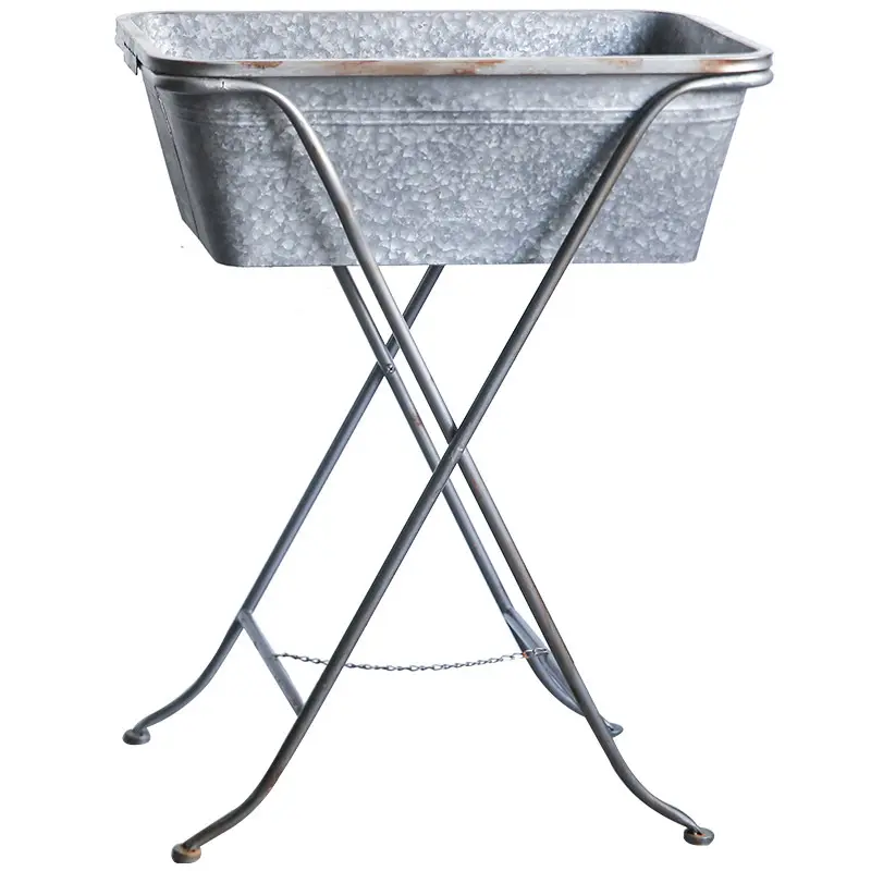 American pastoral tin pot gardening tools Green rose cross type flower stand Featured Image