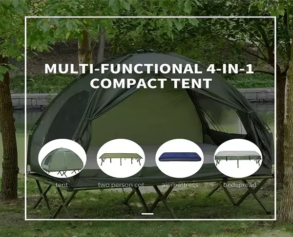 Hot Sale Compact Pop Up Portable Folding Outdoor Tents Camping Cot Tent Combo Set