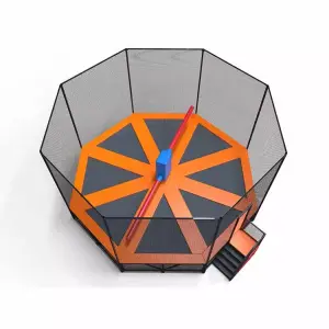 Amusement park indoor adult kids soft play elimination trampoline