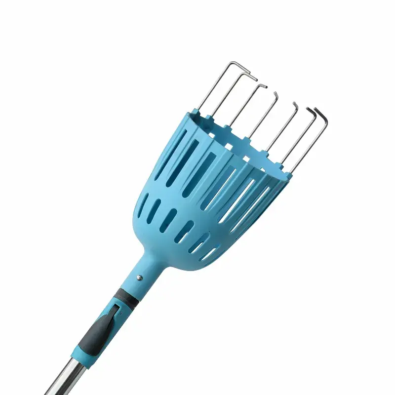 Fruit Picker Tool Adjustable Fruit Picker with Basket Apple Orange Pear Picker with Light-Weight Stainless Steel Pole