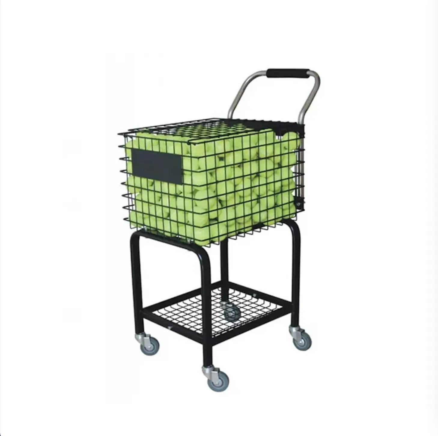 Large Capacity Tennis Cart 2 Layers Portable Tennis Basket With Wheels
