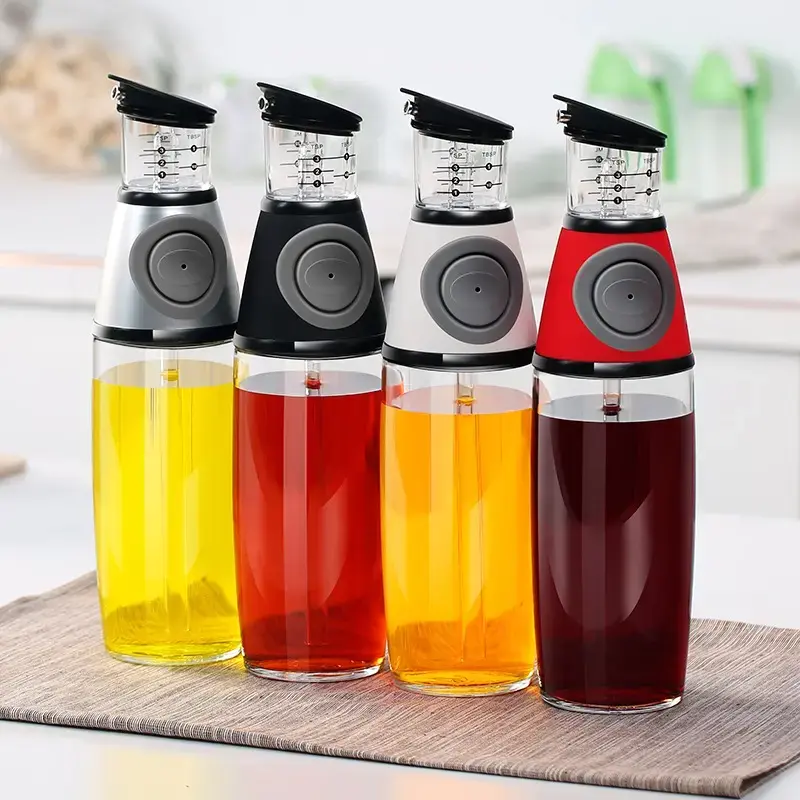 500ml Creative Kitchen Supplies Glass Seasoning Bottle Cooking Oil Bottle Leakproof Metering Oil Bottles For Soy Sauce Vinegar