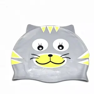 Children cartoon silicone swimming cap cat-shaped silicone swimming cap training special swimming cap spot