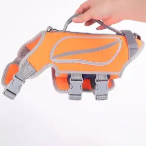 OKEYPETS Breathable Heavy-duty Quick-Release Buckle Safety Pet Swimming Vest Float Coat Dog Life Jacket