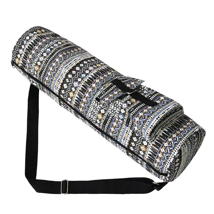 Eco cotton canvas yoga mat bag carrier with J zipper Featured Image